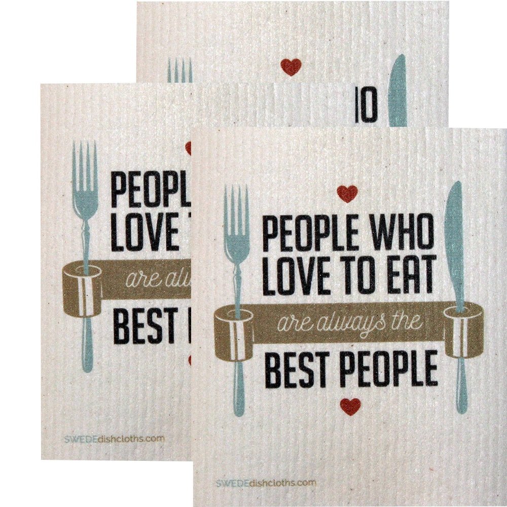 Swedish Dishcloth Set of 3 each Swedish Dishcloths Best People Design - SWEDEdishcloths.com