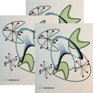 Swedish Dishcloth Set of 3 each Swedish Dishcloths Mid Century Retro Design - SWEDEdishcloths.com