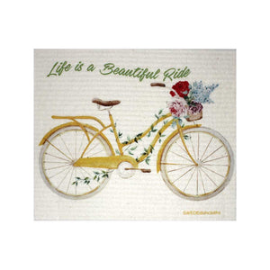 Swedish Dishcloths "Beautiful Life Bike" One Dishcloth | ECO Friendly Reusable Absorbent Cleaning Cloth - SWEDEdishcloths.com