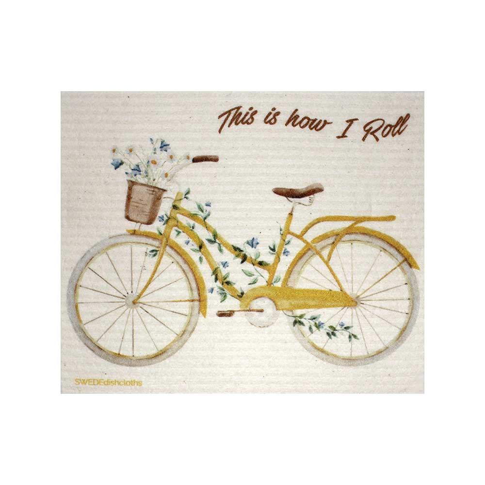Swedish Dishcloths "How I Roll Bike" One Dishcloth | ECO Friendly Reusable Absorbent Cleaning Cloth - SWEDEdishcloths.com