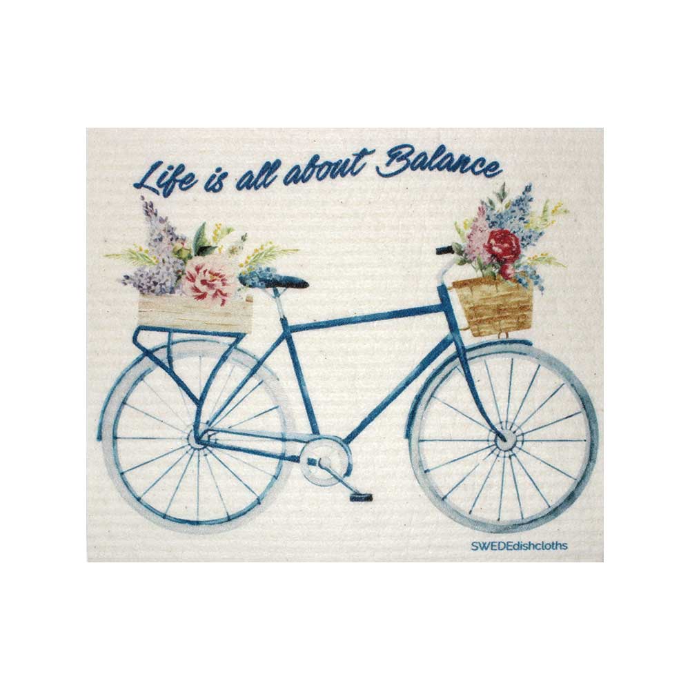Swedish Dishcloths "Life Balance Bike" One Dishcloth | ECO Friendly Reusable Absorbent Cleaning Cloth - SWEDEdishcloths.com