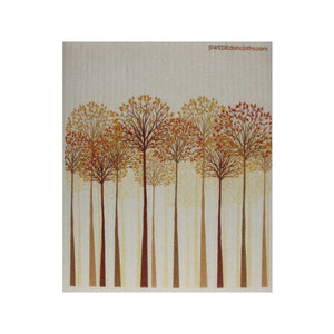 Swedish Dishcloths "Tall Autumn Trees" One Dishcloth | ECO Friendly Reusable Absorbent Cleaning Cloth - SWEDEdishcloths.com