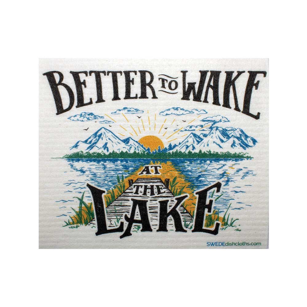 Swedish Dishcloths "Wake at the Lake" One Dishcloth | ECO Friendly Reusable Absorbent Cleaning Cloth - SWEDEdishcloths.com