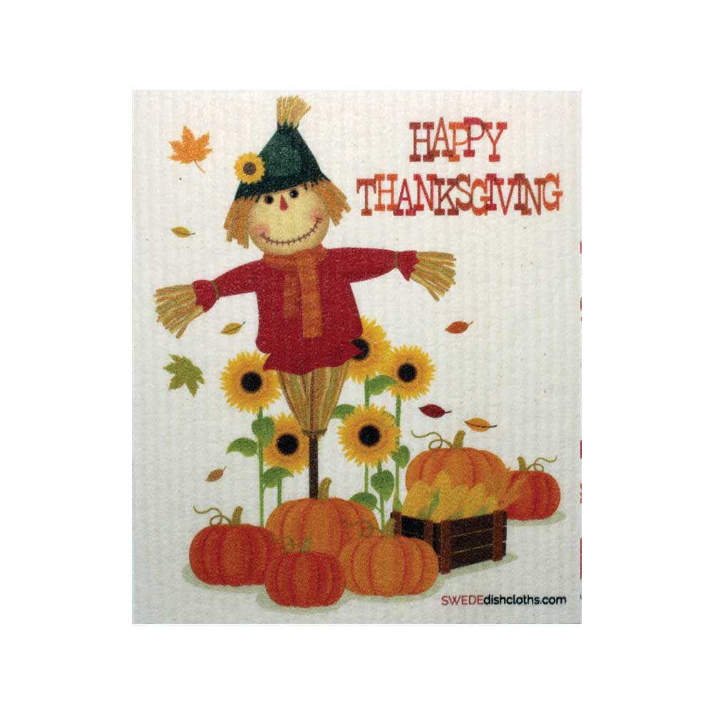 Thanksgiving Scarecrow One cloth Swedish Dishcloths | ECO Friendly Absorbent Cleaning Cloth - SWEDEdishcloths.com