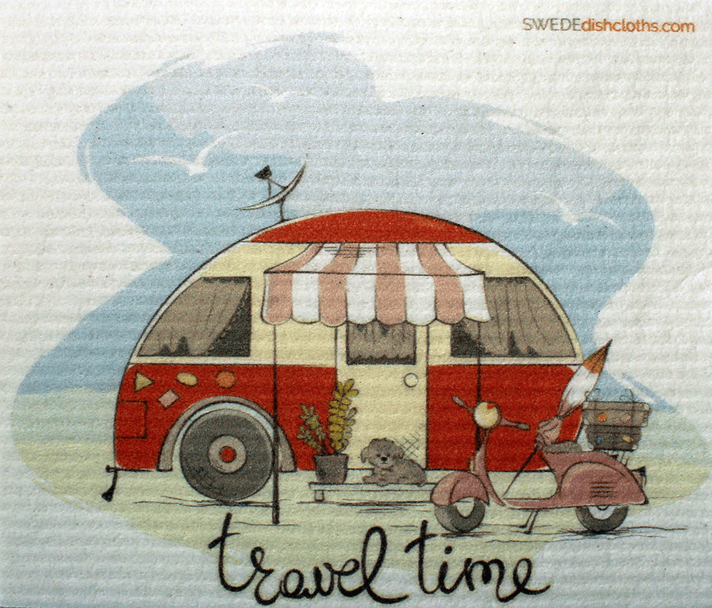 Travel Time One cloth Swedish Dishcloths | ECO Friendly Absorbent Cleaning Cloth - SWEDEdishcloths.com
