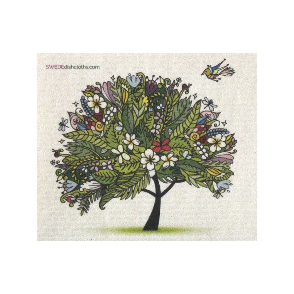 Tropical Tree ONE each Swedish Dishcloth | ECO Friendly Absorbent Cleaning Cloth | Reusable Cleaning Wipes - SWEDEdishcloths.com