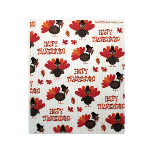 Turkey Thanksgiving Pattern One cloth Swedish Dishcloths | ECO Friendly Absorbent Cleaning Cloth - SWEDEdishcloths.com