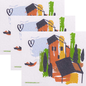 Tuscany Villa Set of 3 Swedish Dishcloths ECO Absorbent Cleaning Cloths - SWEDEdishcloths.com