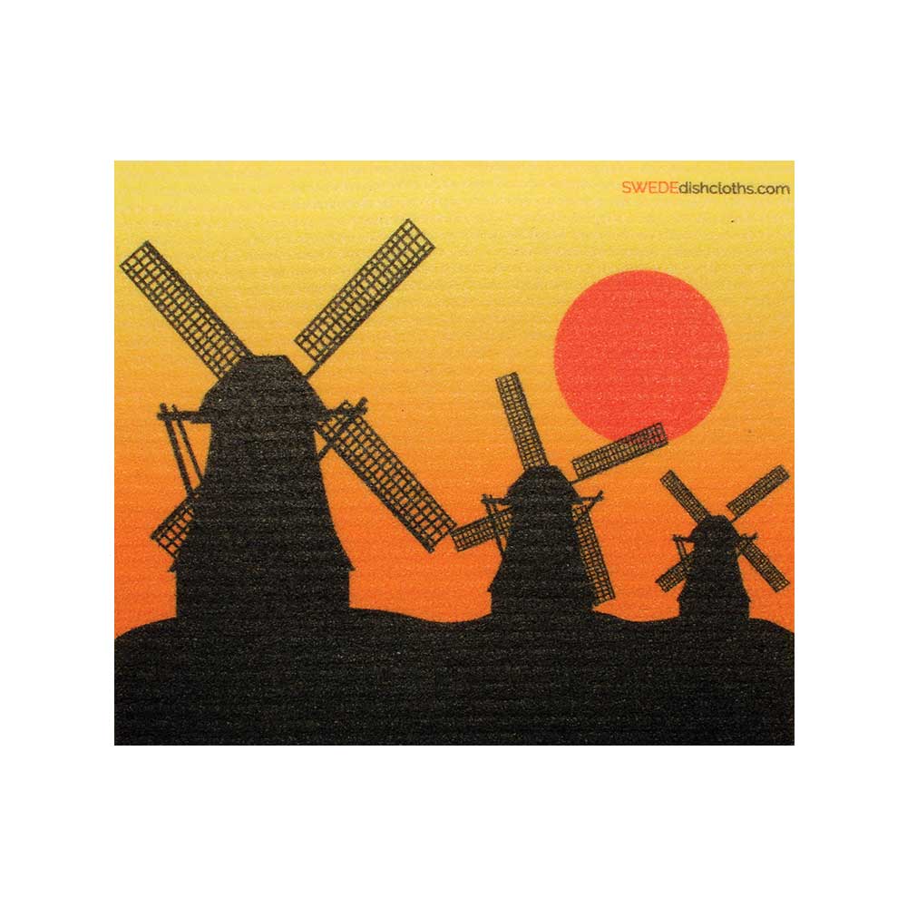 Windmills Silhouette One cloth Swedish Dishcloths | ECO Friendly Absorbent Cleaning Cloth - SWEDEdishcloths.com