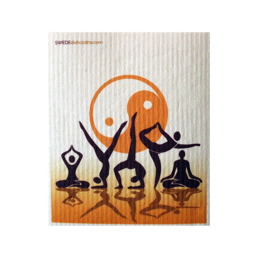 Yoga Ying Yang ONE each Swedish Dishcloth | ECO Friendly Absorbent Cleaning Cloth | Reusable Cleaning Wipes - SWEDEdishcloths.com